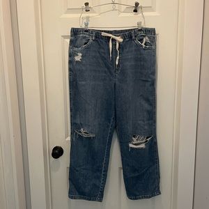 Aerie pull-on, distressed jeans, size XL